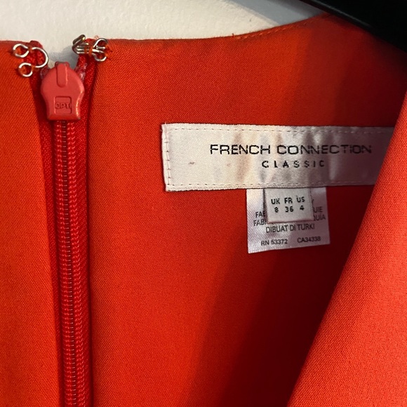 French Connection V-neck orange dress-Size 4 - Picture 4 of 5
